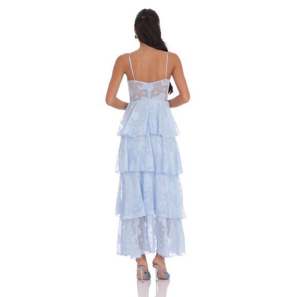 COMING SOON LUCY IN THE SKY BLUE LACE MAXI DRESS - Picture 3 of 3